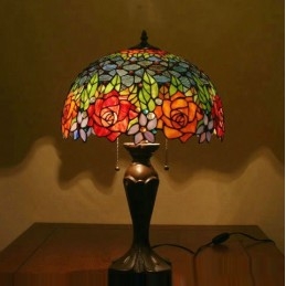 Tiffany roze glas-in-lood...