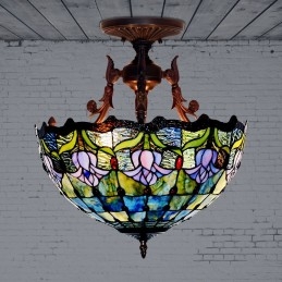 Tiffany glas-in-lood ronde...