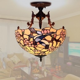 Ronde Tiffany glas-in-lood...