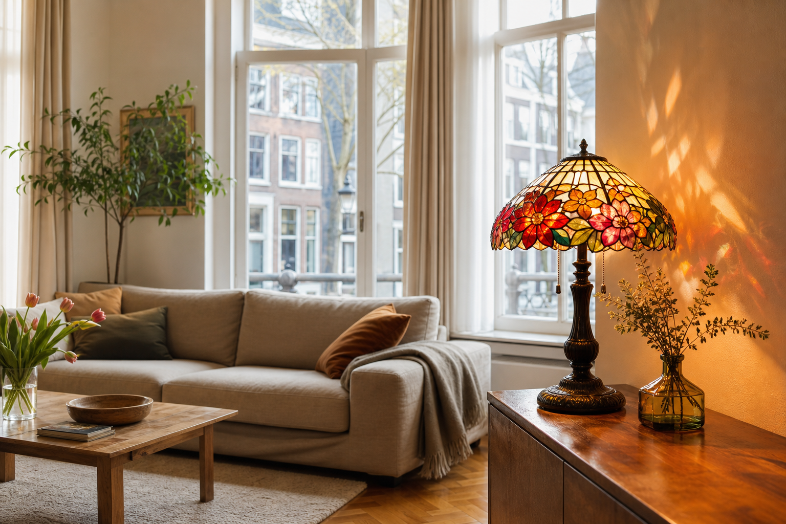 Tiffany-stijl lampen: sfeervolle blikvangers voor elk Nederlands interieur